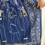 Vintage Womens XXS Egyptian Hieroglyphic Blue Midi Skirt Historical Museum Artsy Photo 9