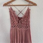 Free People  Adella Rose Pink Maxi Dress Size Medium Photo 3