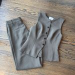 Artizia Wilfred Regal Vest & Essential Pant Set Size 8 Crepette Dark Olive NWOT Green Photo 15
