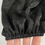 Bar III New  Lace Hem V-Neck Balloon Sleeve Crop Top Cropped Blouse Black Size XS Photo 8