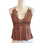 Rue 21 Babydoll Top Crop Ruffles Crochet Lace Criss Cross Back Y2K V Neck L Photo 0