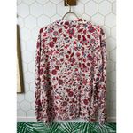 Dear John  Red Malia V-Neck Floral Blouse - Size - Medium Photo 2