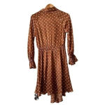 True Destiny  Midi Rust Dotty V Neck Dress Ladies Size Large Photo 1