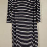 Gap  Navy White Long Sleeve Knit MIDI Dress Size Large Photo 0