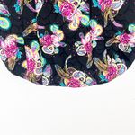 Betsey Johnson Black Paisley Print Double Straps Top Zipper Closure Tote Bag Photo 6