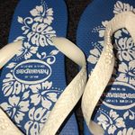 Havaianas  Hibiscus Blue and White Flip Flops Photo 4