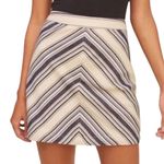 Hollister  Blue And Tan Chevron Striped A Line‎ Mini Skirt Size 5 Photo 0