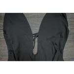 Black Plunge Tie Side Ruched One Piece Swimsuit Adjustable Bathing Suit XS Photo 3