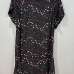 CAbi Muse Dark Grey Floral Print Flutter Sleeve Dress Ruffle Hem  Size XS Photo 3