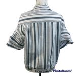 A New Day  Striped Ruffle Flutter Sleeve Crop Top L Photo 2