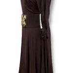 NWT NUE by Shani Size 8 Brown Fit & Flare Gold Belted Dress Built Photo 2