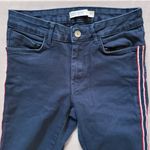 Zara Basic Navy Blue Skinny Stretch Jeans with Side Stripes Size 4 Photo 3