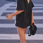 Free People  MOVEMENT Hot Shot Tee Romper BLACK Small Shorts Photo 0