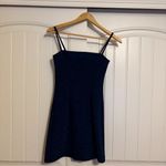 XOXO  Bodycon Dress Size 1 Dark Blue Sparkly Y2K Style Made in the USA Zip Back Photo 2