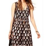 Free People  Metallic Studded Jacquard Mini Dress Black Gold Small Photo 0