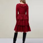 Rachel Parcell  Burgundy Tiered Long Sleeve Dress.Sz 4. Photo 1