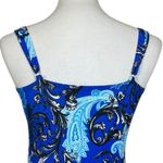 Longitude Robby Len One Piece Swimsuit Shirred Waist Slimming Blue Paisley Women’s Size 14 Photo 7