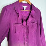 White House | Black Market White House Black Market Purple Long Sleeve Button Down tab sleeve Size 10 Photo 4