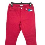 Market & Spruce  Flat Front Slim Mid Rise Pants Dark Coral Pink Size 6 NWT Photo 1
