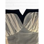 Twelve by Twelve Dress Women's Size Small Mini Ruched Ruffle Tan Black Cocktail Photo 3