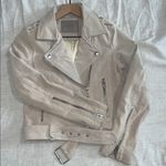 BLANK NYC  Women's Cream Suede Geninue Leather Biker Moto Jacket Photo 0