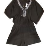 White House | Black Market 10 Romper Shorts Resort Embroidered Boho Kimono Sleeve Photo 7