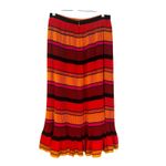 J.Crew Straight Pleat Skirt Multistripe Women's 2 Orange Career Preppy Classic Photo 8