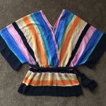 Pookie & Sebastian  Multi-Colored Stripe Tie Blouse Photo 0