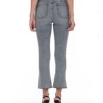 Fidelity Denim Juniper Crop Flare Jeans in Surfire Gray Raw Hem Size 29 Photo 4