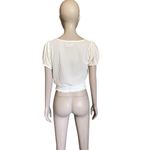 Urban Outfitters  White Sheer Short Sleeve Crop Top Photo 3