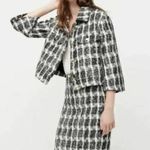 J. Crew Black & White Houndstooth Tweed Blazer Button Career Office Workwear 0 Photo 2