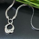 infinity Vintage NAPIER O-Ring Drop Pendant Shiny Snake Chain Silver Necklace Photo 1