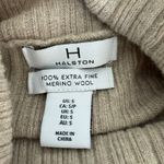 Halston Heritage HALSTON Beige Ribbed Turtleneck Sweater 100% Extra Fine Merino Wool WomensSmall Photo 4