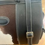 cowhide crossbody duffle bag carry on bag Black Photo 5