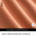 Cider NEW  Satin V-neck Ruched Bell Sleeve Mini Dress 0XL NWT Photo 2