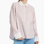 Derek Lam NWT $395  10 Crosby Wesley sequin stripe cotton button down shirt XL Photo 4