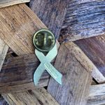 Pale Pink Breast Cancer Awareness Ribbon Brooch Pin 1 x 5" Photo 1