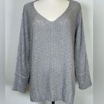 NWT La Miel Soft Gray Knit Oversized Sweater V Photo 0