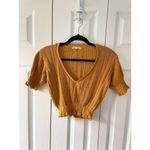 ZARA Knit Mustard Yellow Vneck Crop Top Photo 1