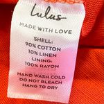 Lulus Sunny Persuasion Red Linen Cutout One Shoulder Midi Dress XL Photo 11