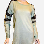 PINK - Victoria's Secret  Zebra Crewneck Long Sleeve Mint Green Photo 0