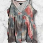 Versona Pink Gray Colorful Tie-Dye Babydoll Women's Top Large Photo 0