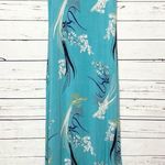 Joan Vass Teal Blue Floral Summer Maxi Dress Size Small Photo 3