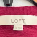 Loft 100% Cotton Burgundy Festive Holiday Cardigan Size XL Photo 3