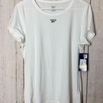 Reebok Women's Short Sleeve Off The Charts Slim Performance Stark White Tee Sz L Photo 0