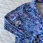 Lilly Pulitzer Womens Size Small Ruffle PJ Button Up Top Cosmic Kismet Blue Photo 2