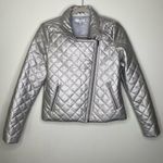 J. Society Quilted Silver Bomber Moto Jacket size S Photo 0