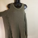Free People Army Green Sunrise Cold Shoulder Top Size Medium Photo 4