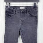 Madewell 9" High Riser Skinny Skinny Black Denim Ripped Knee Jeans Size 26 Photo 4