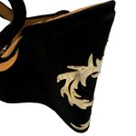 Alexa Wagner Metal Dragon Suede Platform Wedge Sandal 39IT Black Size 8 Photo 2